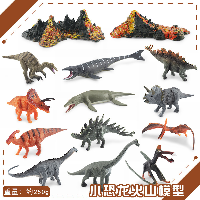 Transfronteriza exportación mini simulación Jurásico dinosaurio volcán 12 traje de escritorio estática modelo Decoración Juguetes