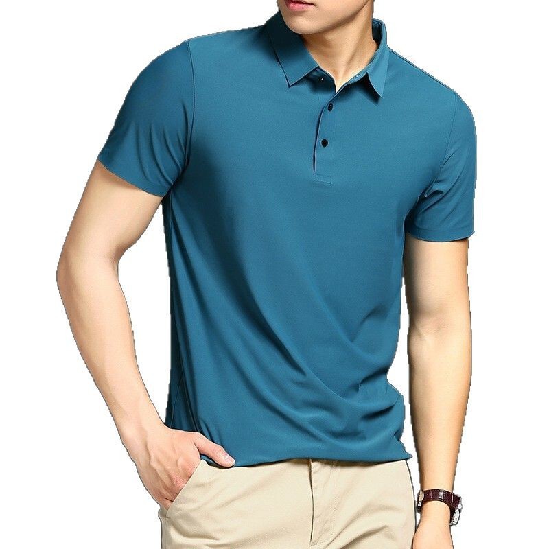 Cross-Border Summer Men's and Women's Polo Shirts, Ice Silk Collared Business Shirts for Young People, Short-Sleeve, Large Size, Two-Button, Group Purchase Cross-Border Summer Men's and Women's Polo Shirts, Ice Silk Collared Business Shirts for Young People, Short-Sleeve, Large Size, Two-Button, Group Purchase