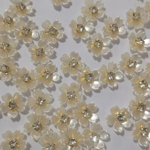 Five-piece small flower single claw diy handmade material hairpin accessories five-petal small flower with Diamond plastic four-petal flower point diamond
