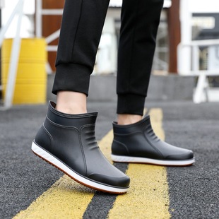 Water shoes men's rain boots low-rise rain boots trendy waterproof boots rubber shoes kitchen site non-slip fashion work shoes fishing shoes