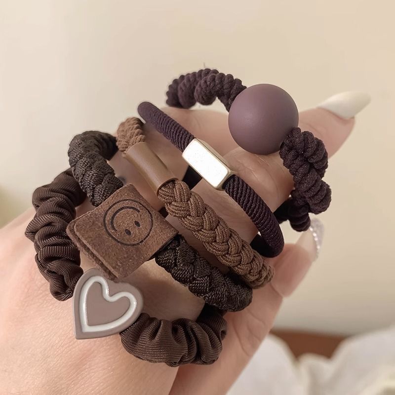 新款美拉德系皮筋少女扎发发绳高马尾不塌头绳秋冬高级感发饰头饰|undefined