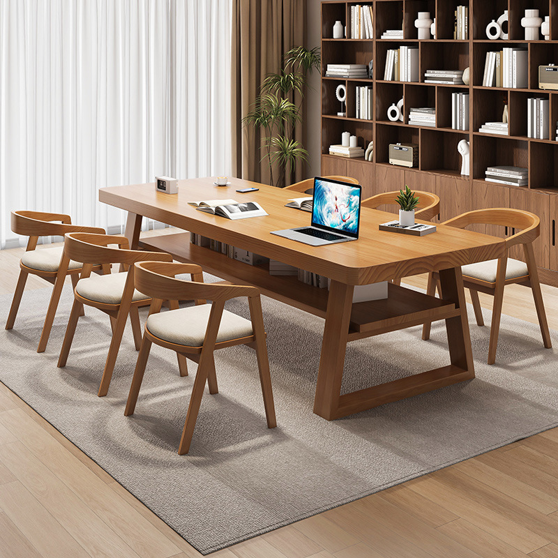 Living Room Solid Wood Large Desk New Chinese Style Long Table Reading Table Double Desk Conference Table