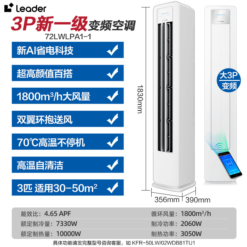 ハイアール・スマートホームは、涼しく快適な空調用の1.5馬力のインバーター冷暖房小型赤い花の統率者を製造しています。|undefined