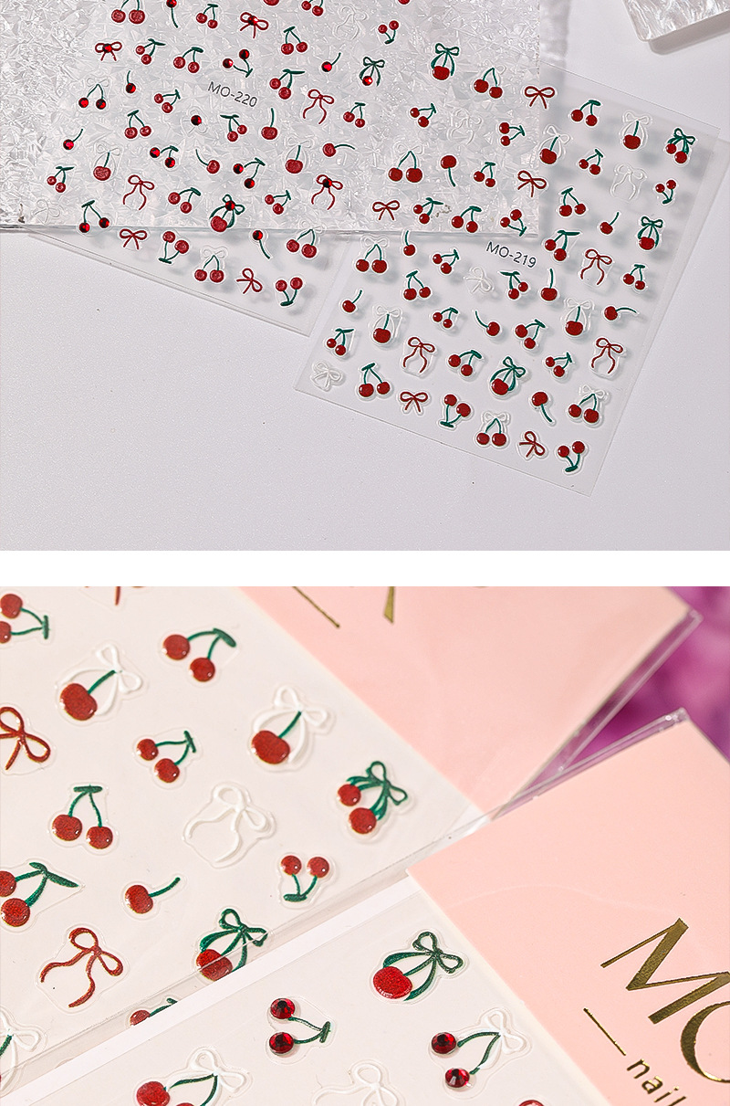 Cherry Pattern Sweet Style Sweet Cherry PVC Nail Decoration Accessories