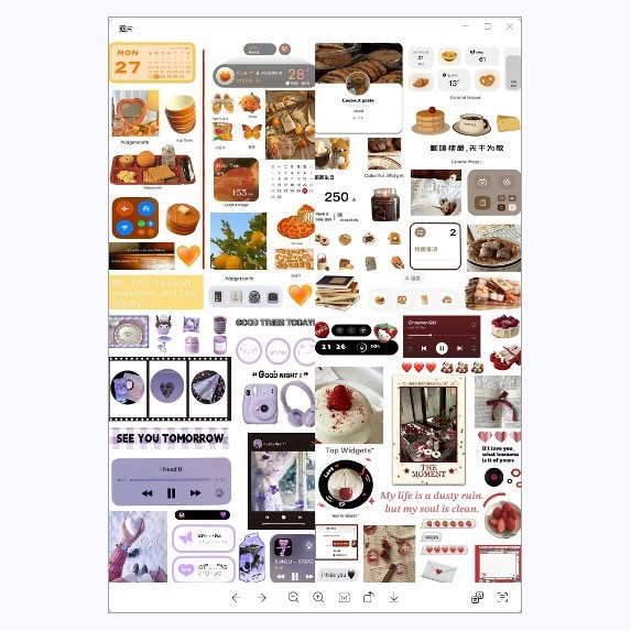 ins彩色小组件素材贴高颜值切膜贴画手账diy素材韩系创意装饰平价|undefined