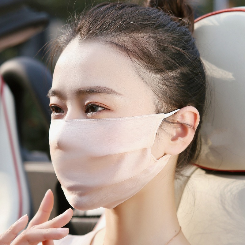 Silk Mask 100% Mulberry Silk Face Mask Sun Protection for Women Summer Thin Breathable Washable Sun Protection New Model for Adults