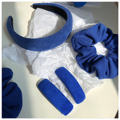 Klein Blue Hair Band + Large Intestine Ring + Sponge BB Clip + Unique Design High-End Trend Autumn/Winter Hair Clips for Women