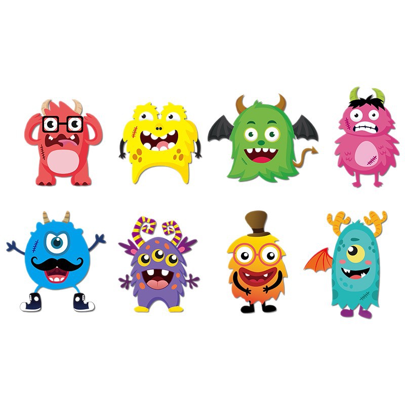 Calcomanías de Expresiones de Monstruos para Juegos DIY de Papel Estucado para Halloween