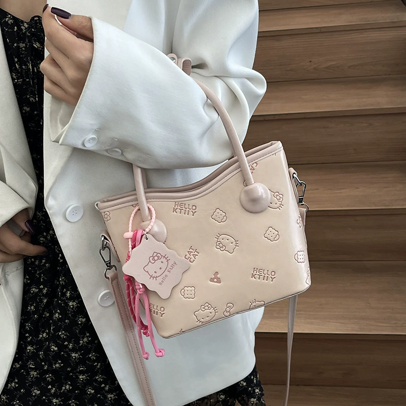 Hello Kitty, милая сумочка для отдыха, корзина, сумка через плечо, корейский стиль
