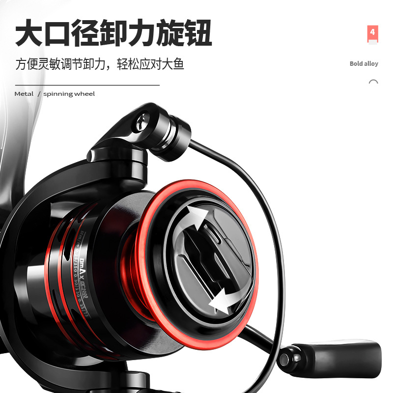 Rueda de pesca de metal rueda giratoria carrete de pesca mar rueda de varilla ancla rueda de pesca de largo alcance rueda de pesca engranaje de pesca al por mayor