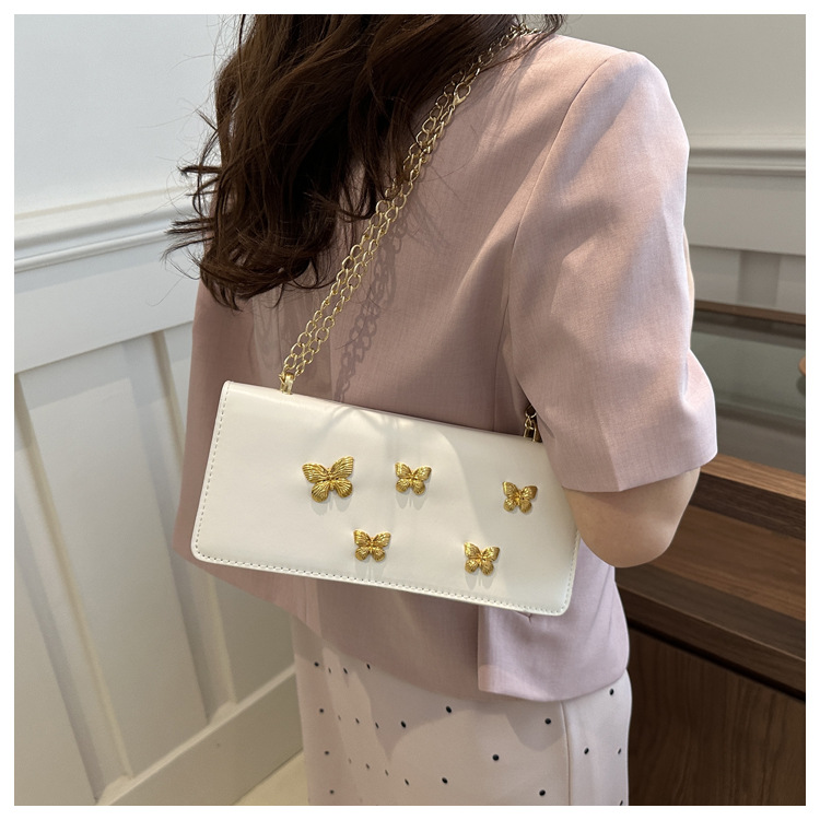 Trendy fashionable butterfly chain small square niche and beautiful French stick shoulder crossbody bag, women's bag_voghion.com