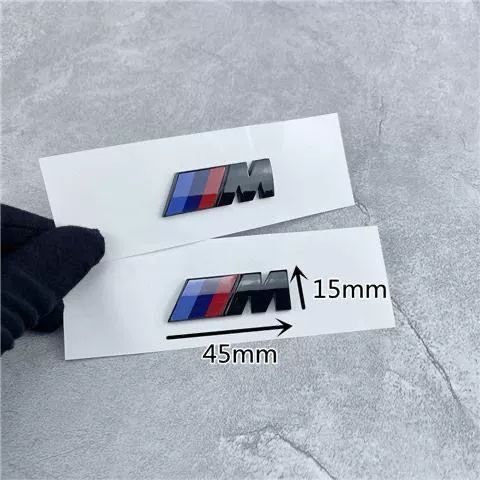 Suitable for BMW M emblem side decals, 1 Series, 5 Series, 7 Series, BMW 3 Series M kit, X3, X5, M3 car emblem stickers, black modification