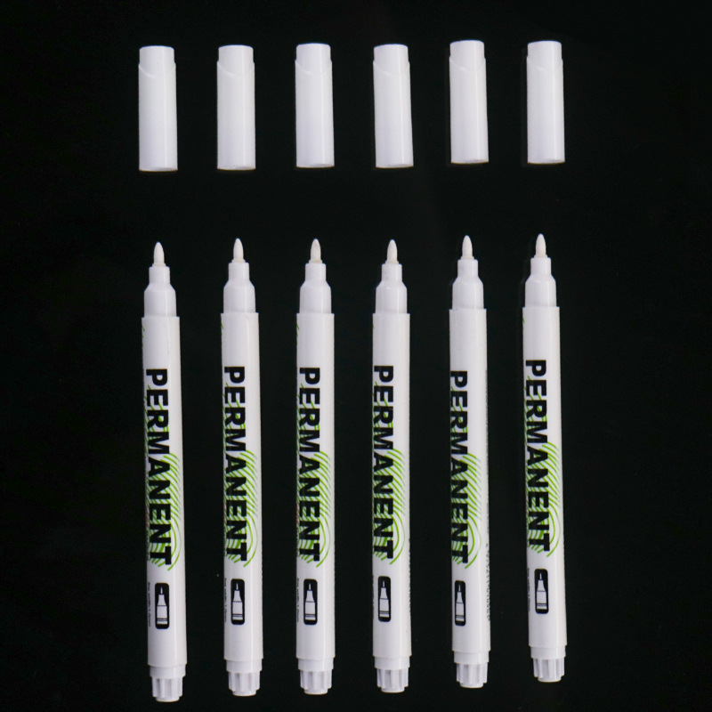 Marca de marcador blanco marcador a base de agua especial blanco resalte pluma 1,0 línea marcador impermeable arte cepillo