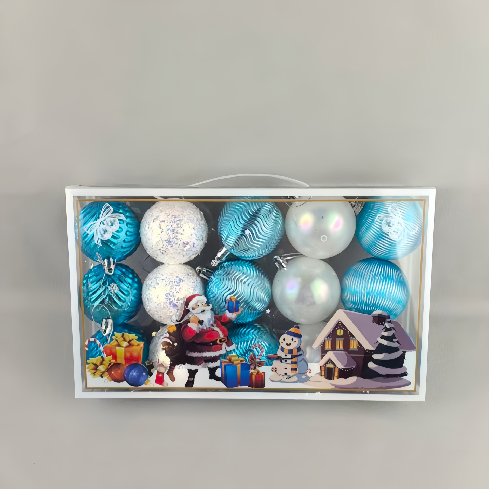 Nuevos Adornos navideños transfronterizos cuelgan bolas navideñas juego de bolas navideñas colgante de árboles de Navidad caja de regalo bolas navideñas q image 9
