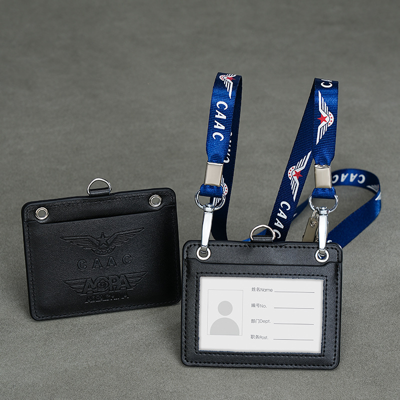 Cuero genuino CAAC tarjeta de certificado de trabajo de aviación CAAC tarjeta de certificado de piloto de azafata de vuelo