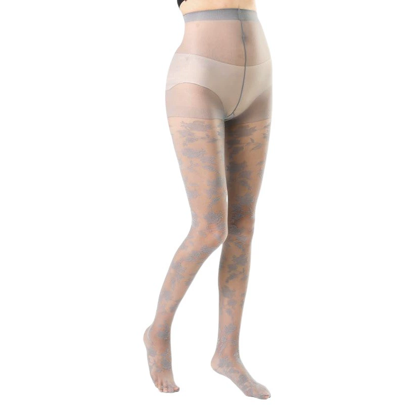 Черные чулки Shifeng с 3D-узором роз, жаккардовые сетчатые чулки, ажурные сетчатые чулки, женские тонкие колготки, формирующие фигуру, с высокой эластичностью.