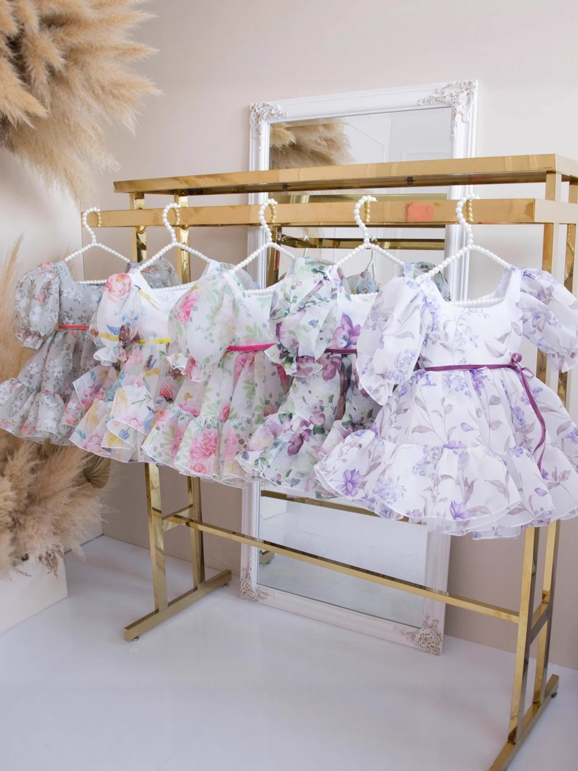 Amazon Oganza impresa vestido de niños vestido de desfile vestido de niña princesa vestido de niña de alta gama