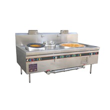 上海厨房设备 双头单尾炒灶 大锅灶 双炒单眼猛火灶 不锈钢猛火灶