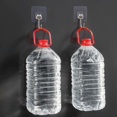 Stainless steel expandable hook without drilling, invisible adhesive suction cup wall anchor for bathrooms and kitchens