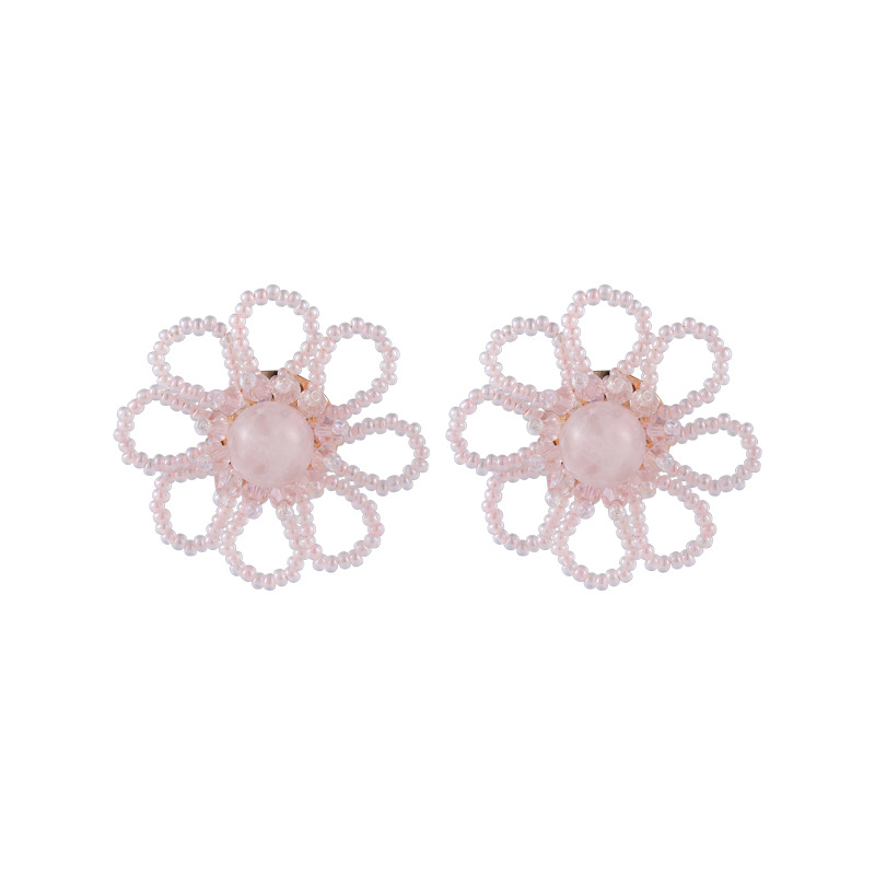 Wholesale Jewelry Hand-woven Crystal Daisy Earrings Nihaojewelry display picture 3