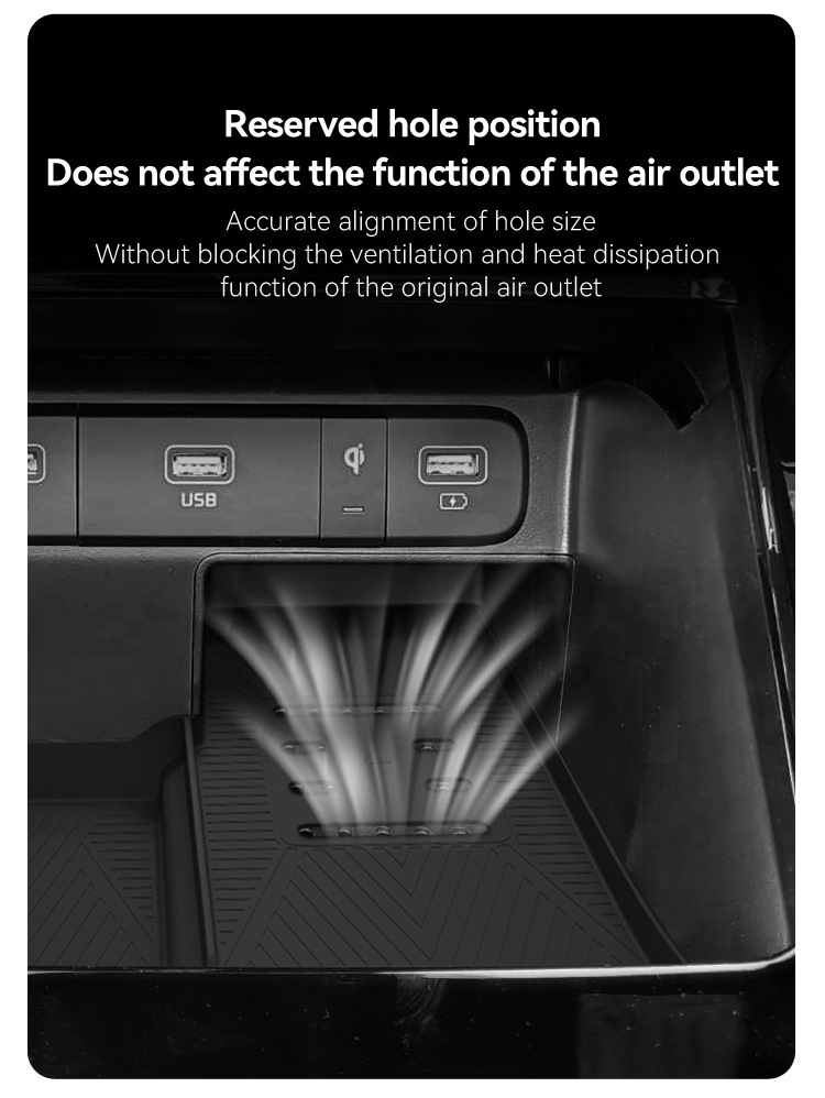 Suitable for 22-25 Sorento Central Control Wireless Charging Silicone Anti-Slip Mat Car Supplies Modification Accessories