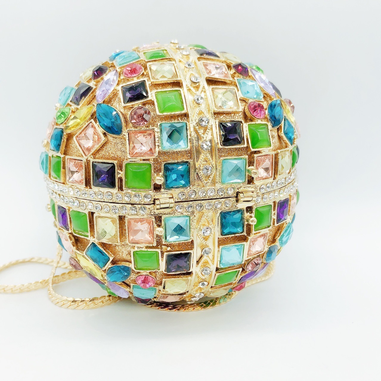 Selección estricta transfronteriza nueva bolsa de diamante de vidrio colorido bolsas de cena de diamantes bolsas de mano bolsas de mujer