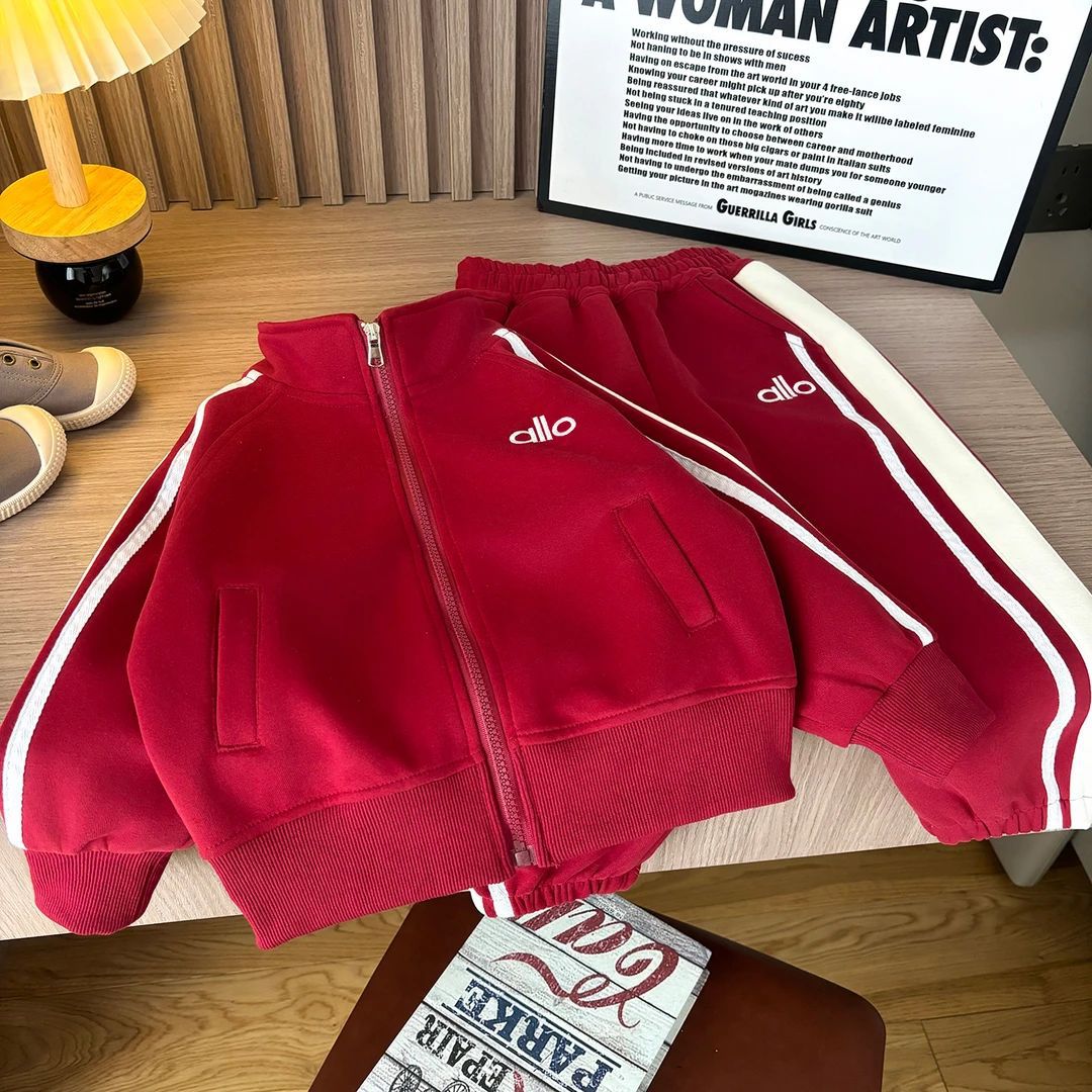 Children's clothing, boys' suits, girls' autumn outfits, long-sleeved cardigan jacket and casual pants for older children, children's sportswear two-piece set