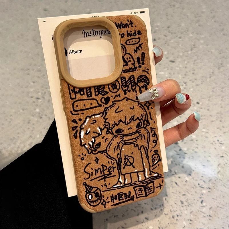 Ono Leather Case Suitable for Apple 16Promax Phone Case Iphone15 Suede Leather 14 Soft Case 13 High-End Feel 16