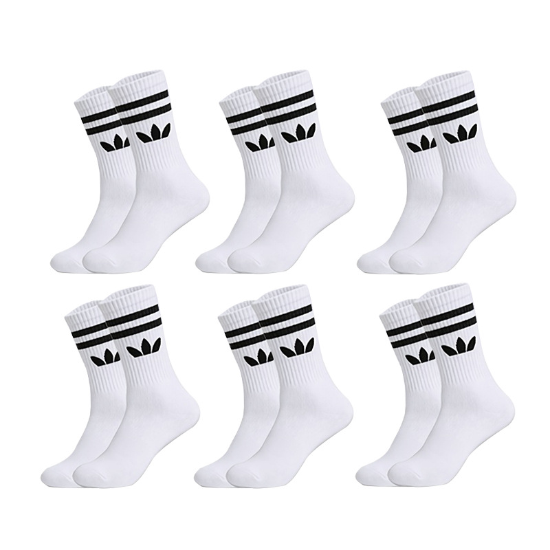 Calcetines de Otoño e Invierno para mujer calcetines de media pantorrilla calcetines de pila de color sólido japonés para mujer Calcetines deportivos con cordón de marea medias en blanco y negro image 12