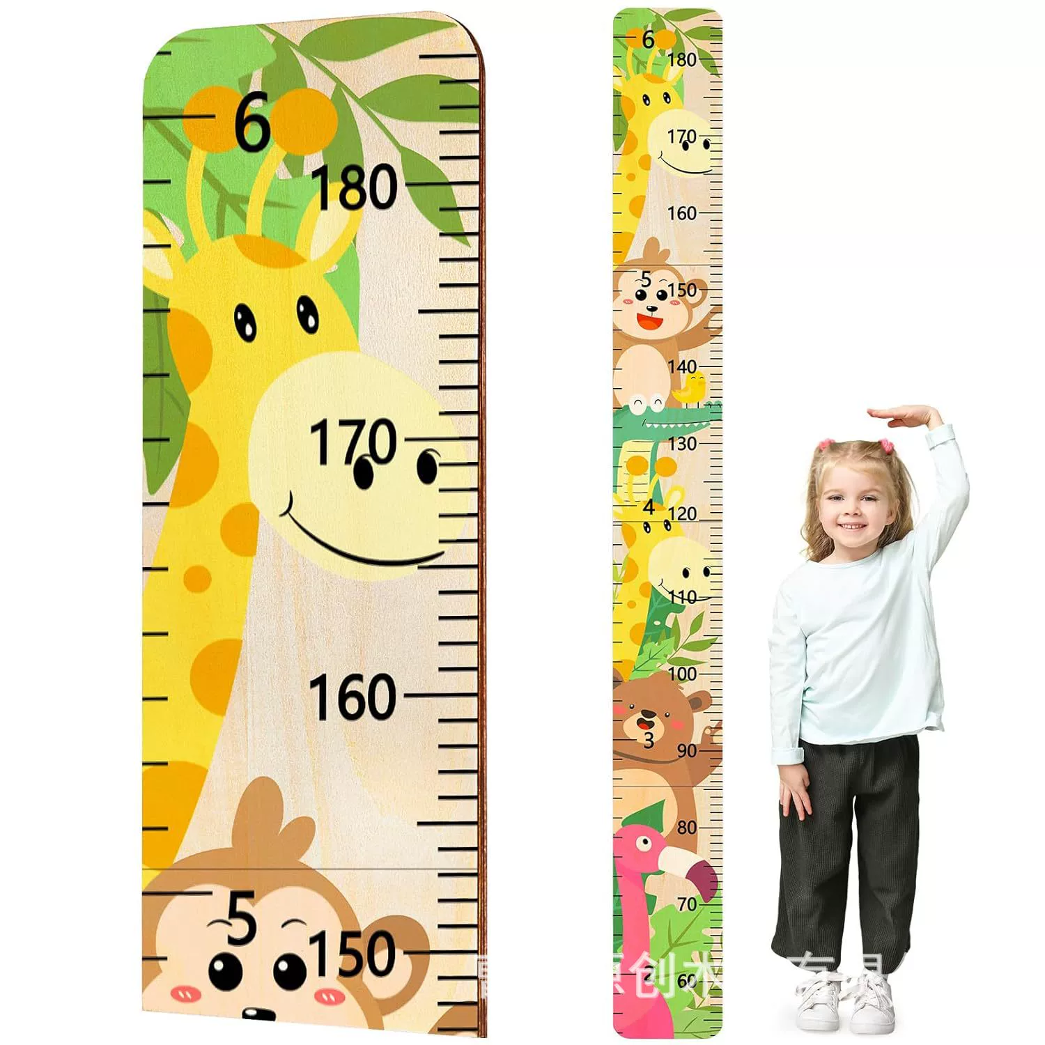 Наклейки на стену с изображением деревянных мультяшных персонажей для измерения роста детей, настенные линейки для записи роста малышей