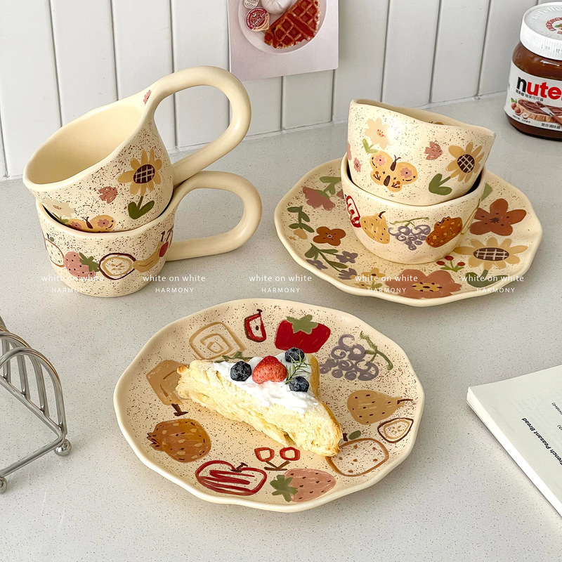 Gorgeous Vintage Plates, High Aesthetic Bowls and Plates, Exquisite Afternoon Tea Tableware, Ceramic Breakfast Plates, Cake and Dessert Plates
