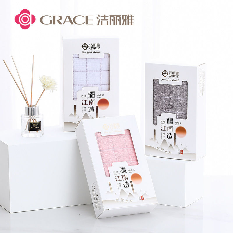 清潔で美しい綿のタオルのギフトボックスの単条は綿の卸売りの結婚祝いのお返しの贈り物の手の福祉の刺繍のロゴを詰めます。|undefined