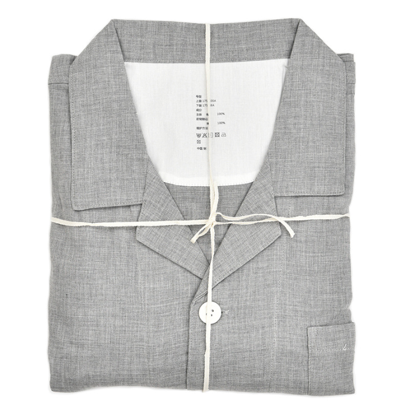 DL858-B 혼합 회색 _ 남성 더블 레이어 원사 긴 소매 바지 위아래로 세트