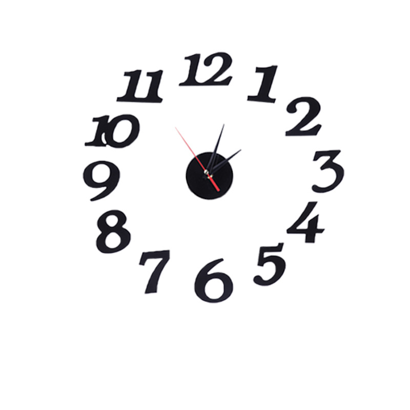 Fábrica al por mayor Amazon transfronterizo acrílico Reloj de pared hogar sala de estar dormitorio Fondo pared pegatina decorativo mudo reloj