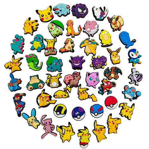 47 Cute Pokémon Shoes Flower Grotto Shoes Shoe Buckle Amazon Hot Selling DIY Garden Shoes Accessories Jewelry