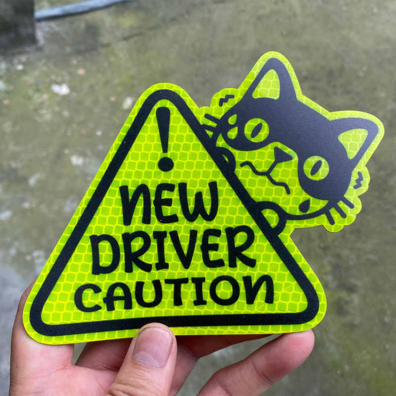 ESTUDIANTE NUEVO CONDUCTOR PRECAUCIÓN pegatinas de coches magnéticos Amazon dibujos animados novato CONDUCTOR pegatinas de coche reflectantes