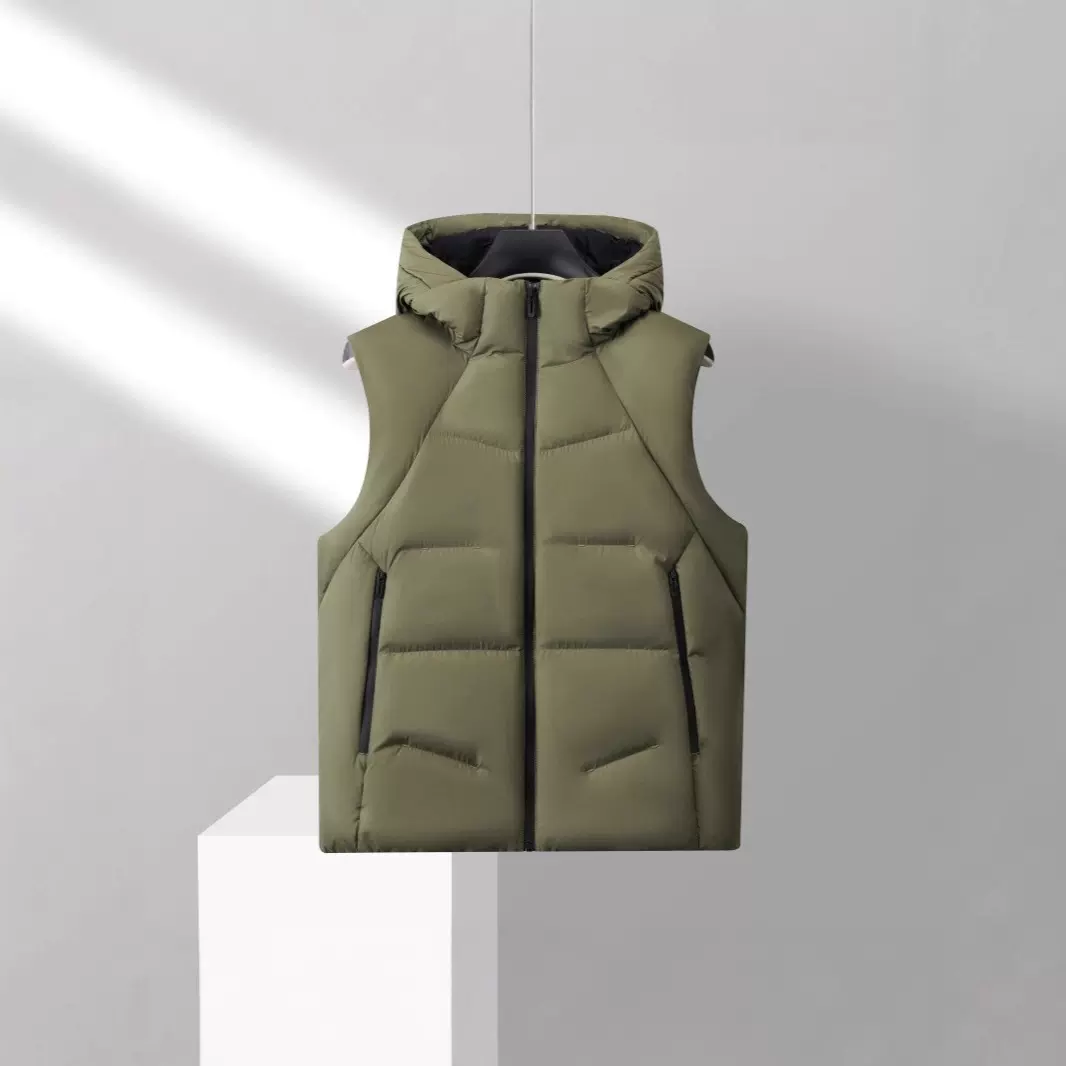龙达【专柜同款】男士时尚连帽保暖羽绒背心ET16380D1