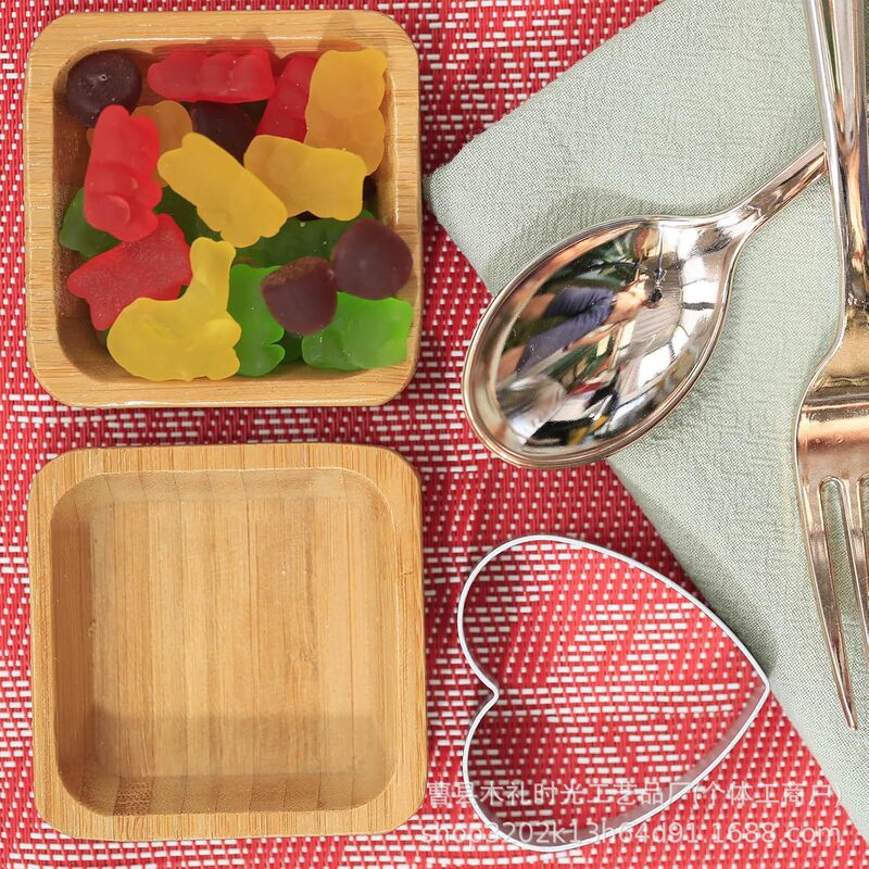 竹制托盘日式餐厅蘸料方形沙拉托盘家用烧烤蘸料碟小吃盘餐具|undefined