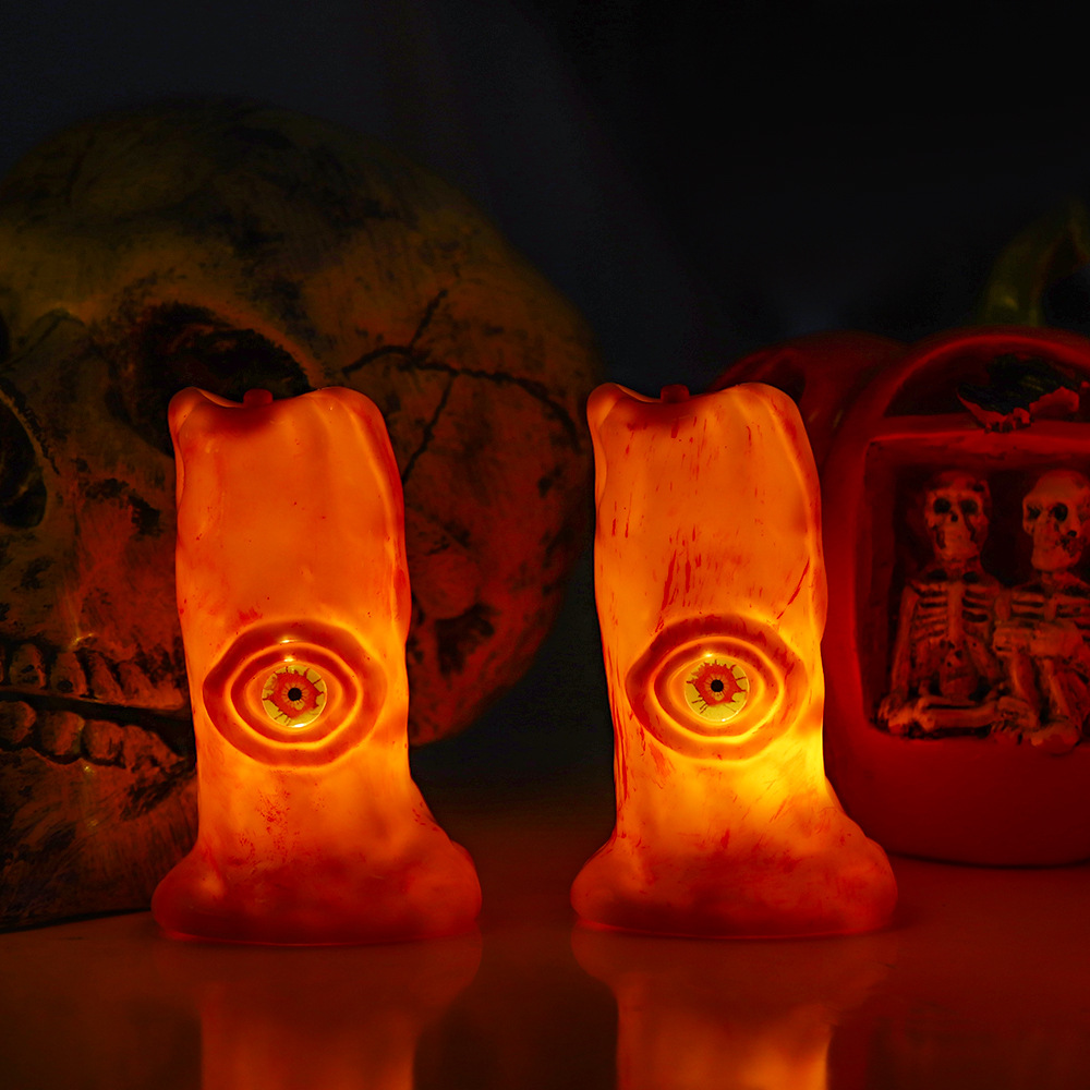 Halloween Sangre Ojos Lámpara LED Electrónico Lámpara de vela Iluminación de calabaza Horror Decoración de la fiesta Props
