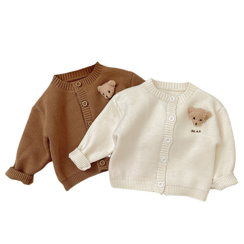 Baby clothes, newborn sweater, cardigan, knitted sweater, children's coat, spring and autumn set, infant baby top, outdoor clothing