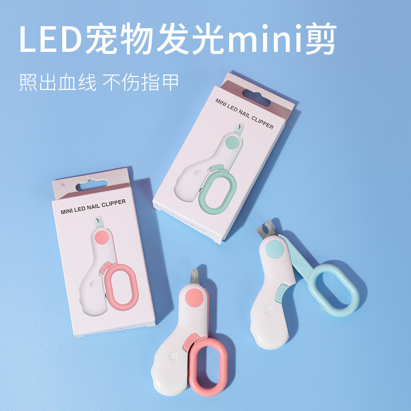 Mini Pet Nail Clippers Dog Nail Clippers LEDBlood Line Cleaning Beauty Cat Nail Clippers