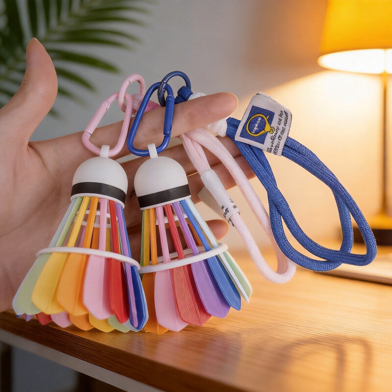 Cross-Border Popular 3D Printed Colorful Badminton Ornament Model Keychain Assembly Creative Decompression Toy Wholesale