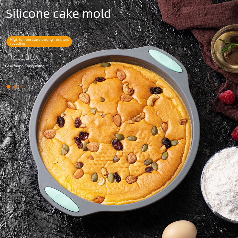 Silicone Cake Mold Household Baking Tool Silicone Baking Tray Mold Donut Pizza Plate Cupcake Tray Set 