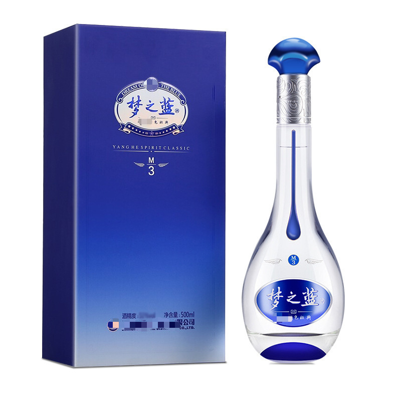 新款老款梦之蓝M3水晶版52度500ml整箱装 蓝色经典梦之蓝M6＋40.8