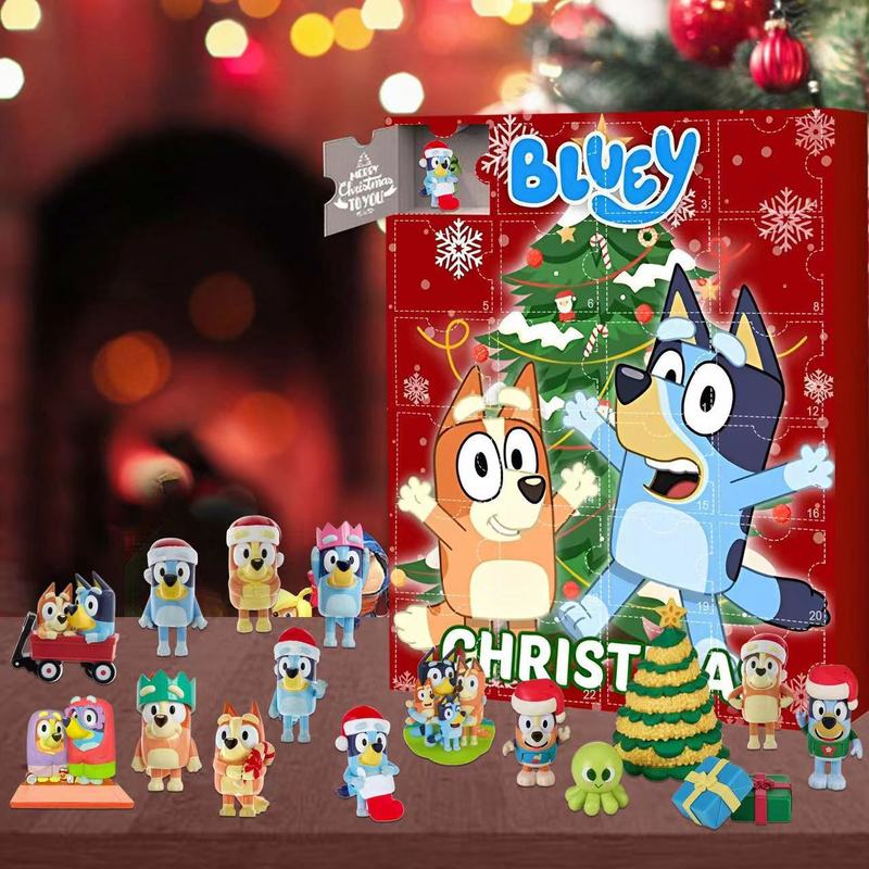 [in Stock] 2025 Cross-Border Christmas Advent Calendar Christmas Bluey Blind Box Grinch Blind Box 24-Day Countdown