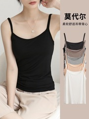 Modular Basic Versatile Tank Top for Women, Dual-Purpose Thin Black Solid Color Base Layer Top, Summer Outfit