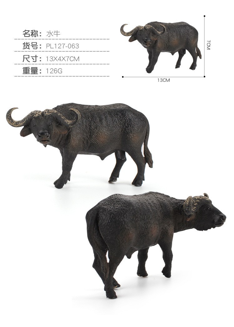 Simulación infantil de plástico animal Asia Occidental hembra caballo avestruz pingüino búfalo estática diversión educación temprana decoración juguete