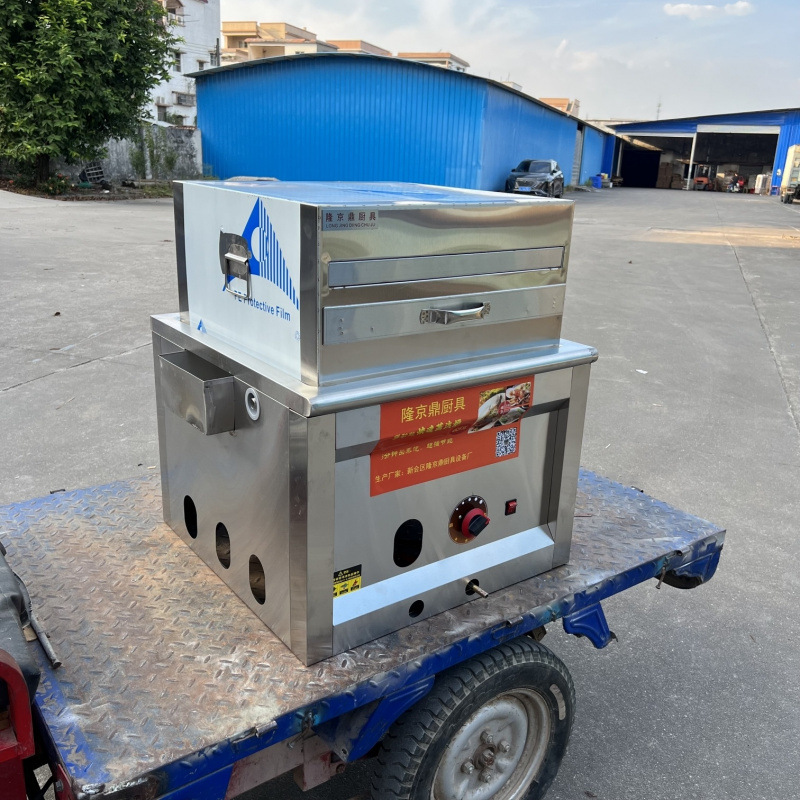 Longjingding modelo de coche de tres ruedas máquina de salchichas de gas vapor comercial multifuncional horno de salchichas de vapor de desayuno cabina completa