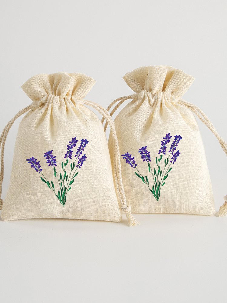 薰衣草包装小布袋棉麻透气束口抽绳袋干花艾草收纳袋香水小礼品袋