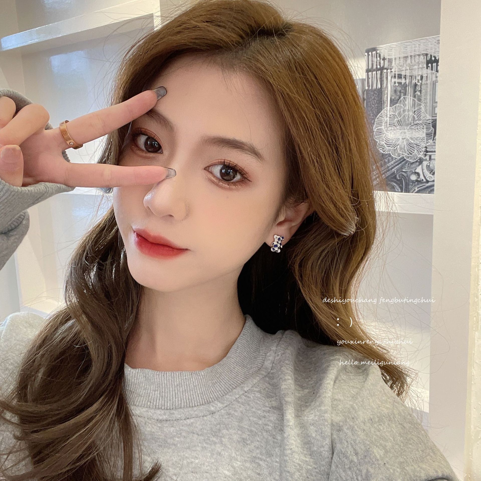 1 Pair Fashion Bear Alloy Enamel Womenu0027S Ear Studs